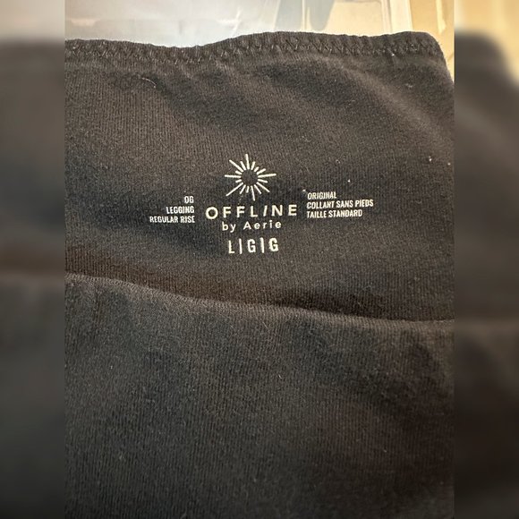 3 PAIRS! ~ Aerie Like-New Full Length, Regular Rise, Black Offline OG Leggings - Picture 2 of 4